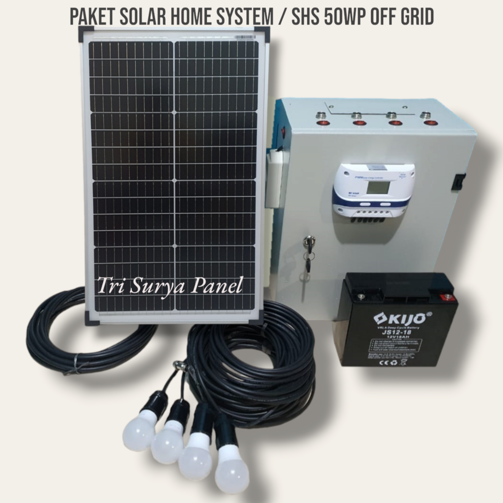 Paket Solar Home System 50Wp - Tri Surya Panel